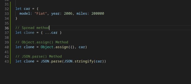 Copy object in JavaScript