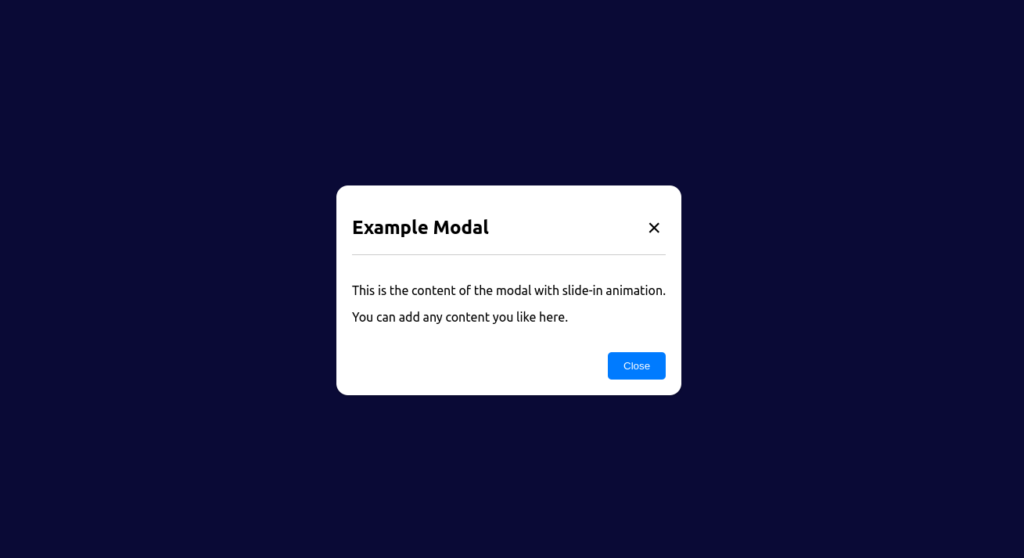 Building a Reusable Modal with ReactJS and CSS slide-in Animation