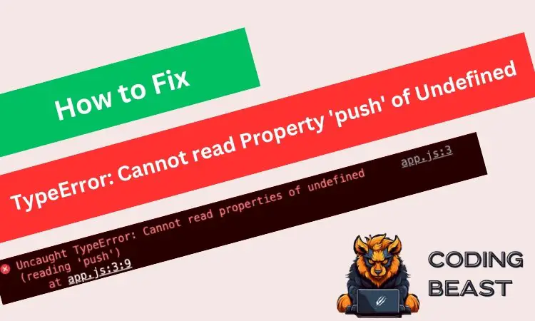 TypeError: Cannot read Property 'push' of Undefined